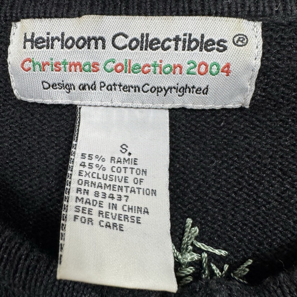 Vtg‎ Heirloom Collectibles Grandmacore Christmas Sweater Beaded Stockings Small - Picture 3 of 5